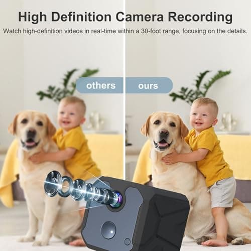 ZHENHAN 1440P HD Mini WiFi Security Camera – Indoor Wireless Rechargeable Pet/Home/Office Surveillance with Motion Detection, Night Vision, 100-Day Battery, Cloud/SD Storage & App Control (Black) - Thumbnail 4