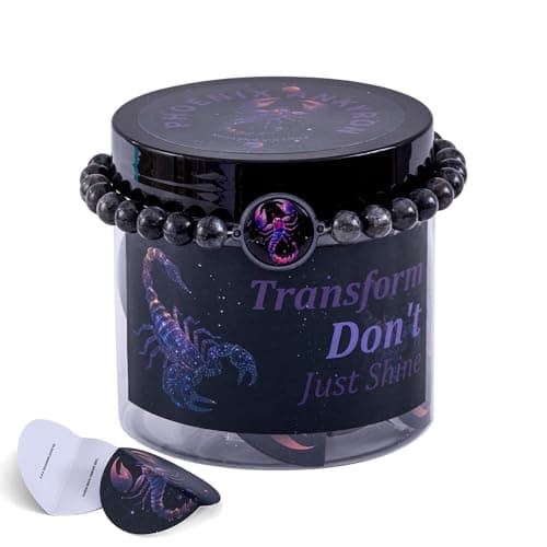 FiitCASE Scorpio Affirmation Jar with 60 Cards & NFC Bracelet Taps to Personal Website Astrology Gifts for Scorpio Women & Men Best Presents for Teenage Girls Daily Horoscope - Image 1