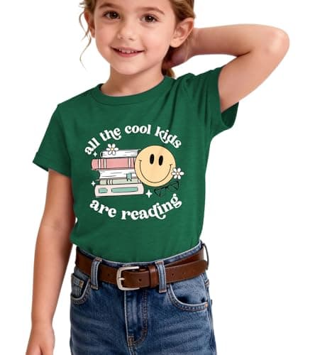 Reading Book Shirt Kid-All The Cool Kids are Reading Short Sleeve Toddler Read Tee Tops for Boy Book Lovers Shirt Girl - Thumbnail 5