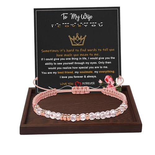 Btysun Mothers Day Gifts for Wife, Wife Birthday Gift Ideas Morse Code Bracelets for Women I Love You Gift for Her Braided Anniversary Birthday Jewelry Stocking Stuffers for Wives - Image 1