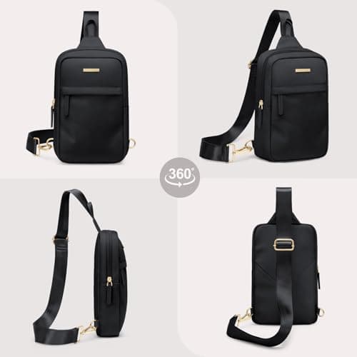 GOLF QUALTY Large Capacity Crossbody Bag Spacious Fanny Pack for essentials Casual Waist Pack for Women & Men,Black - Thumbnail 4