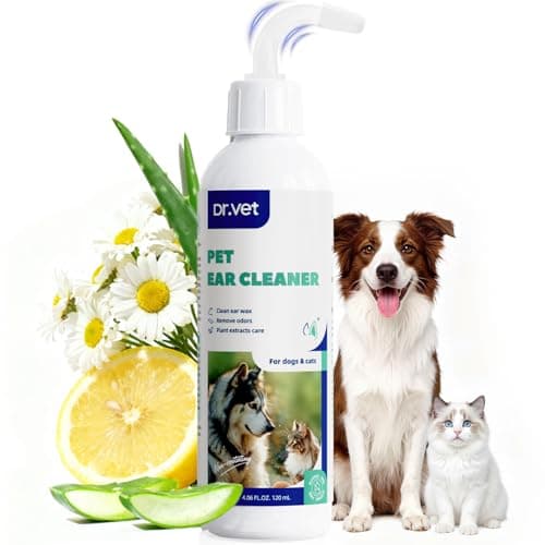 Dog Ear Cleaner Solution– Soft Nozzle Ear Treatment for Dogs & Cats, Gently Remove Dog Ear Wax & Debris, Soothe Ear Itching & inflammation, Odor Pet Ear Wash with Aloe Vera & Persimmon – 4.06 fl oz