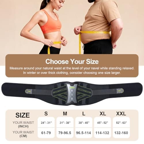 Toowfary Back Brace for Lower Back Pain Relief with 2 TPE Pads & 8X Powerful Lumbar Support Belt for Men & Women, Adjustable Support Straps for Back Pain, Herniated Disc, Sciatica, Scoliosis(X-Large) - Thumbnail 6