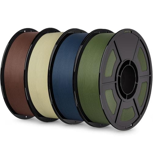 IEMAI Matte PETG Filament 1.75mm 4kg Color Bundle, Smooth Matte Finish 3D Printer Filament with Minimal Layer Lines & Low Warping, 4-Pack Beige Brown Navy Blue Army Green