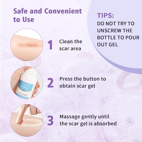 Medical Grade Silicone Scar Gel - Advanced Scar Removal Cream & Scar Treatment for Surgical, C-Section, Hypertrophic & Acne Scars - 1.7oz - Thumbnail 6