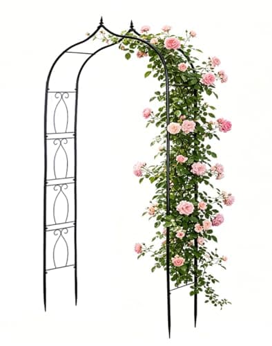 Garden Arch Trellis 8Ft Arbor for Climbing Plants Heavy Duty Thickened Metal Frame Trellises Yard Outdoor Archway Wedding Party Ceremony - Image 1