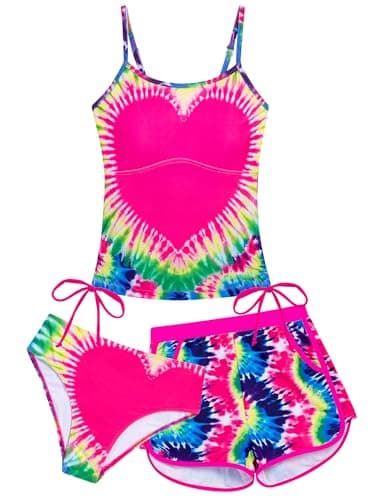 Seanrui Girls Swimsuits Size 10-12 Tankini Swimwear with Swim Shorts for Teens Kids Little Girls Bathing Suit - Image 1