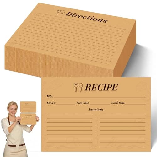 4x6 Inch Kraft Recipe Cards, 110 Sheets Double Sided Thick Card Stock with Lines, Vintage Cooking Cards for Wedding, Bridal Shower and Baby Shower,Kitchen Diaries(Brown) - Image 1