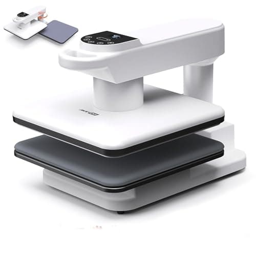 AKEYDIY 15x15 Heat Press, Swivel Auto Heat Press Machine for T-Shirts, 360° Swing Away Heat Press with Auto Press Release for Sublimation Pillows, Canvas Bags, Puzzles, Coasters (15x15 White)