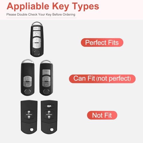 RUABIBAN Key Fob Cover Compatible with Mazda, Soft TPU Key Case Protection Shell Fit for Mazda 3 6 8 Miata MX-5 CX-3 CX-5 CX-7 CX-9 Smart Remote - Thumbnail 2