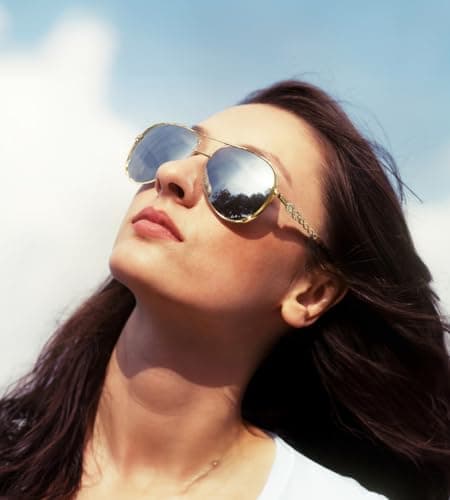 FEISEDY Retro Polarized Pilot Sunglasses for Women 70s Vintage Trendy Shades B4147 - Thumbnail 3