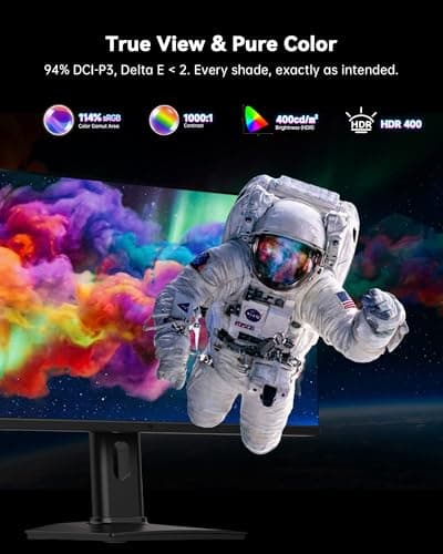 KTC 24.5 Inch 240Hz Gaming Monitor, FHD Computer Monitor Vertical 1080P, Fast IPS Panel, 1ms MPRT, Adaptive Sync, 94% DCI-P3, HDR 400, HDMI DP Ports, Tilt/Pivot/Height Adjustment, VESA Mount, H25T7-3 - Thumbnail 4