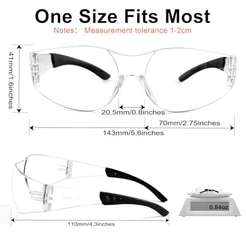 Hoqiwild Safety Glasses Men Women 12 pack, Z87 Safety Glasses with Scratch&Impact-Resistant lens, clear safety glasses with Ansi Z87.1 certification for construction, lab, lawnwork,workshop - Thumbnail 6