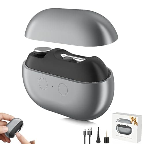 Electric Nail Clipper, Safe Electric Nail Clippers for Seniors, Adults, Kids, Babies, Upgraded 3-in-1 Nail File, Toenail Trimmer, Nail Cutter with Dust Storage & LED Light, Gifts for Mom Dad (Gray) - Image 1