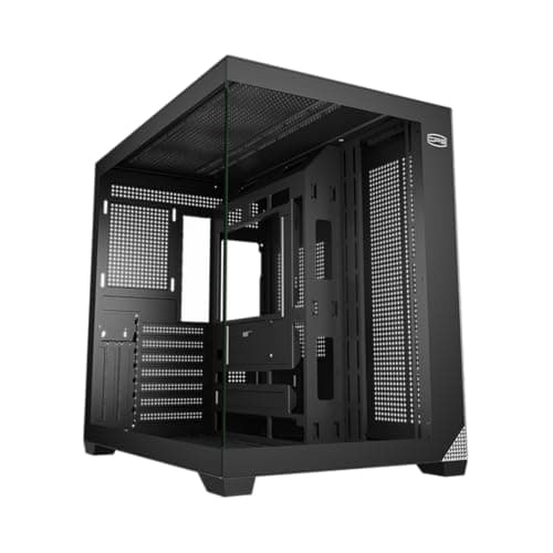 PCCOOLER PC Case ATX Mid Tower, Tempered Glass & Mesh Front, High Airflow, E-ATX/ATX/Micro-ATX/ITX Support, 360mm Radiator Support, Tool-Free Design – Black (C3T700 No Fans Included)