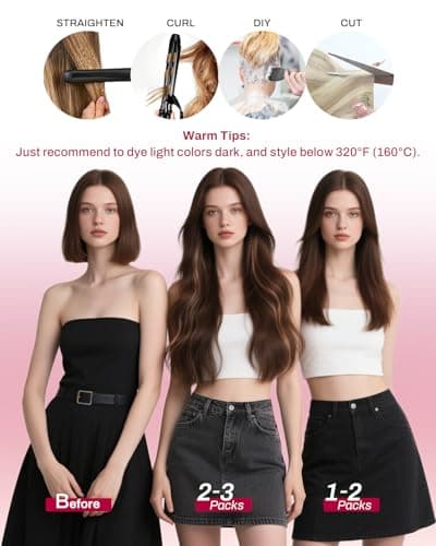 Moresoo Seamless Clip in Hair Extensions Real Human Hair Blonde Highlight Remy PU Weft Human Hair Clip in Extensions for Women Cool Ash Brown with Bleach Blonde with A Hint of Pink 7pcs 120g 20Inch - Thumbnail 6