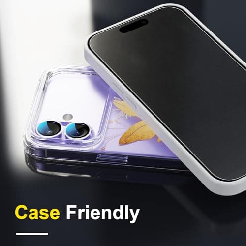 YWXTW 2 Pack for iPhone 17 Matte Screen Protector 6.3 Inch + 1 Set Camera Lens Protector, [1S Pull-Out] Anti Glare Anti Fingerprint 17 Glass Screen Protector, Bubble Free, Smooth as Silk - Thumbnail 6