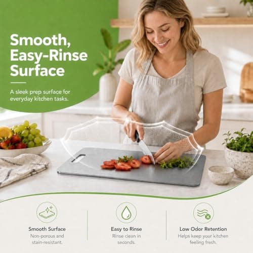 Titanium Cutting Board, 100% Pure Titanium Cutting Boards for Kitchen, Double-sided Titanium Cutting Boards,Separate Raw and Cooked Food Areas,Non-Toxic,Dishwasher Safe 13”L × 8”W - Thumbnail 5