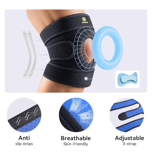 SOLOEVER Plus Size Knee Brace with Side Stabilizers & Patella Gel Pads for Men & Women, Adjustable Knee Support for Knee Pain, Injury Recovery, Maximum Support for Running, Sports & Joint Pain Relief - Thumbnail 3