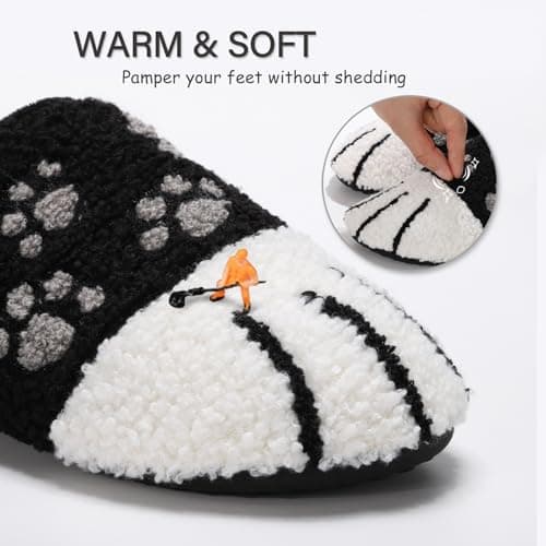 ATHMILE House Slippers for Women Men Indoor Barefoot Slippers Socks Furry Slip on House Shoes Cozy Comfy for Home Bedroom Travel - Thumbnail 4