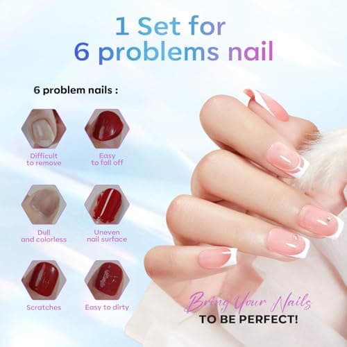 modelones Gel Top Coat, 15 ml 2026 Upgrade Super Shiny Base and Top Coat Set, Soak Off Nail Lamp Acid Free No Wipe Clear Base Top Gel Nail Polish - Thumbnail 3