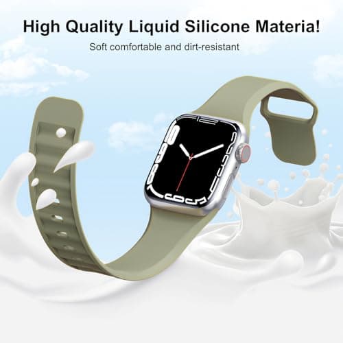 8 Pack Sport Bands Compatible with Apple Watch Bands 40mm 38mm 41mm 42mm 44mm 45mm 49mm 46mm for Women Men,Silicone Waterproof Strap for iWatch Apple Watch Series11 10 9 Ultra 8 7 6 5 4 3 2 1 SE - Thumbnail 3