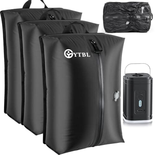 Vacuum Bags for Travel with Wireless Pump, IP67 Waterproof, Reusable Space Saver Travel Essentials Compression Bags for Backpack, Suitcase, Home Storage(3 Pack + Pump) - Image 1