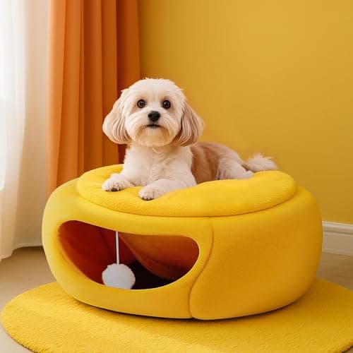 MOYMO Cute Cat Beds for Indoor Cats, Small Dog Beds, Soft Washable Pet Beds for Kitten and Puppy, Funny Pear Cat Cave, 19 Inches - Thumbnail 5