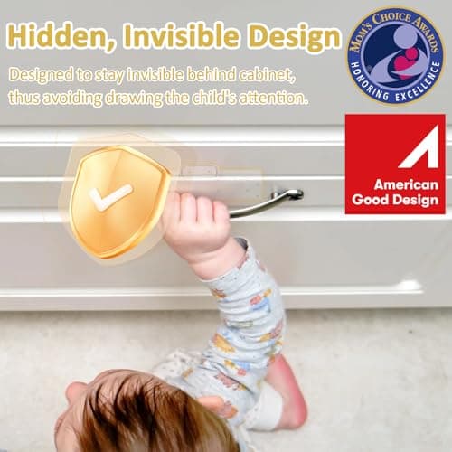 Bestkid Cabinet Lock NFC RFID Card Slim Hidden Drawer Lock for Child Safety Liquor File Kitchen Pantry Furniture Double-Layer Drawer No Drilling Required White - Thumbnail 2
