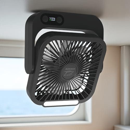 New Upgrade Magnetic Cruise Ship Approved Fan with Night Light, 5000mAh Battery Operated Portable Fan with 5 Speeds, Magnetically Sticks on Cabin Ceilings and Walls, Cruise Essentials 2026 - Black