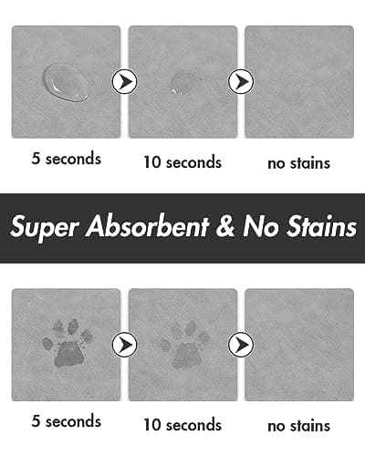 Absorbent Dog Food Mat-Cat Dog Mat for Food and Water Bowl, Quick Dry Pet Food Mat, No Stains Dog Feeding mat, Dog Accessories Pet Supplies Mat-Dog Water Bowl Mat for Messy Drinkers - Thumbnail 2