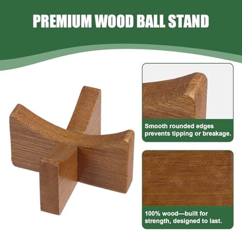 Vigorluck Ball Storage, Wood Ball Holder Small for Baseball & Softball, Baseball Stand Desktop Display Softball Holder for Easy Storage - Thumbnail 3