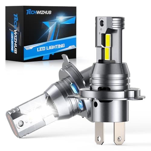 TechWizHub H4/9003 Fog Bulbs, 24000LM 600% Surper Bright 6500K Cool White No Shadows High Low Beam, 1:1 Halogen Size, Plug and Play with 16000RPM Cooling Fan, IP68, Pack of 2