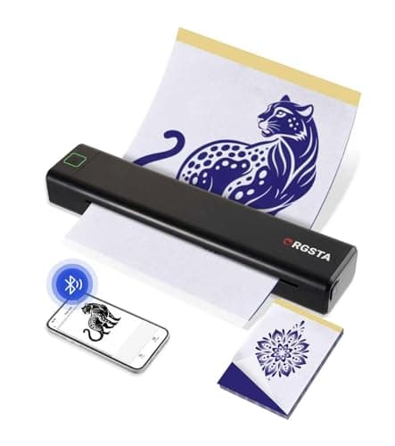 ORGSTA Tattoo Stencil Printer, Wireless Thermal Tattoo Printer with 10pcs Transfer Paper, Compatible with Phone/Tablet/PC, Tattoo Supplies for Tattoo Artists & Beginner - S008 - Image 1
