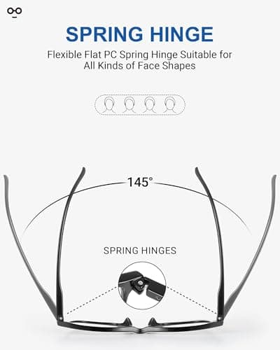 JOLISU 5 Pack Reading Glasses for Women, Lightweight Square Readers for Men & Women, Blue Light Protection, Classic Style, Spring Hinges(1.75) - Thumbnail 4