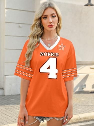 Racing Shirt Women Number Print Jersey T-Shirt Funny Racing Apparel Race Day Tee Causal Short Sleeve Tops Orange - Thumbnail 2