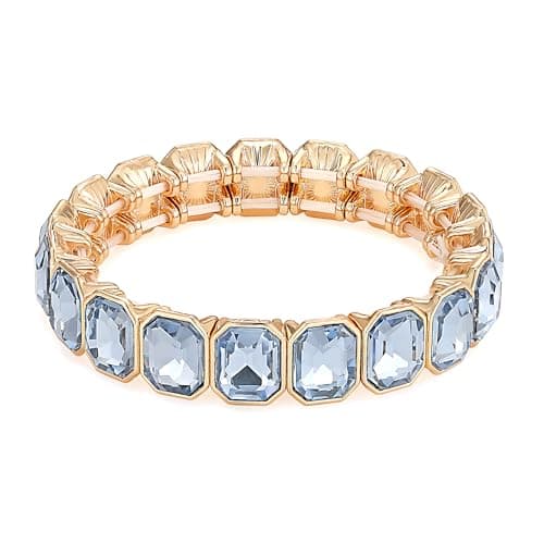 KELMALL Rhinestone Stretch Bracelet for Women, Elastic Statement Jewelry, Hypoallergenic for Daily Wear, Party & Gift - Image 1