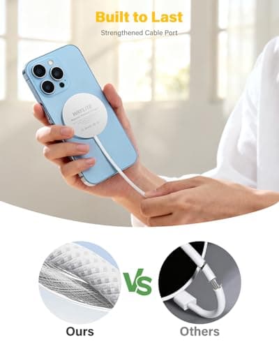 25W Wireless Charger for MagSafe, Qi2.2 Magnetic Fast Charging Pad for iPhone 17/16/15/14/13/12 Series & AirPods, Strong Magnet, Ultra-Thin & Portable Charger Mat for Travel Home Office(White, 2Pack) - Thumbnail 6