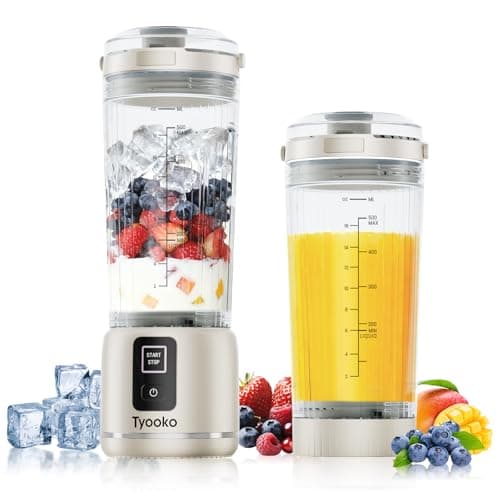Portable Blender for Smoothies and Shakes, 18oz Rechargeable Electric Personal Juicer Cup with Dual Mode, 6 Sharp Blade Drink Mixer Bottle with Leakproof-Lid & Sip Spout for Kitchen/Travel/Gym (White) - Image 1