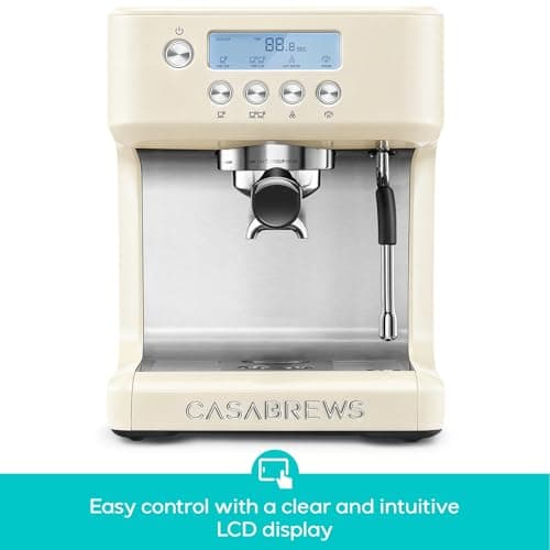 CASABREWS Ultra Espresso Machine with LCD Display, 20 Bar Espresso Maker with Powerful Milk Frother, Customizable Brewing Temperature, Barista-Level Latte and Cappuccino Machine for Home, Creamy - Thumbnail 4