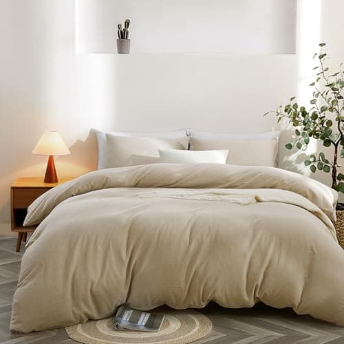 Oli Anderson Duvet Cover Twin Size - 2 Pieces Washed Cotton Linen Duvet Cover Set - Soft Breathable Bedding Set with Zipper Closure for All Seasons, Comforter Not Included - Linen Brown, Twin - Image 1