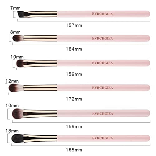 Eye Makeup Brush Set, 6 Pcs Professional Blending Eyeshadow Makeup Brushes for Concealer Eyebrows Eyeliner, Soft Hairs & Wood Handle - Thumbnail 2
