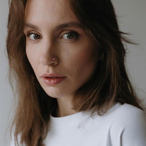 BOGKU 8pcs Nose Rings Titanium Nose Piercings Screw for Women 20G Nose Rings Studs Hypoallergenic Body Piercing Jewelry Set for Women Men - Thumbnail 6