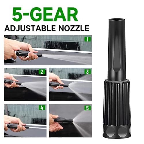 25 Ft Non-Expandable Garden Hose with 3750D Oxford Fabric, Kink & Leak Proof Water Pipe, Lightweight Outdoor Hose for Yard, Lawn, Car Wash, RV - Thumbnail 6
