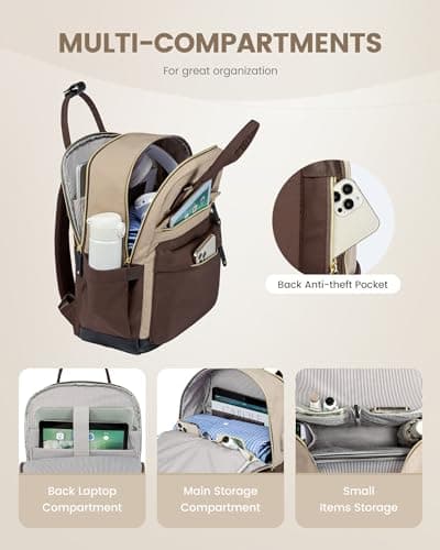 LOVEVOOK Travel Laptop Backpack Women, 15.6 Inch Anti-theft Laptop Bag with USB Port, Fashion Waterproof Computer Backpacks Teacher Nurse Backpack Purse for College Work - Thumbnail 2