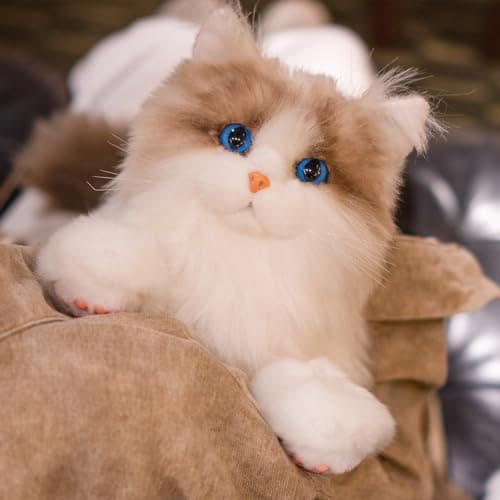 Chongker Stuffed Animals Handmade Realistic Cat Plush Toy for Elderly Adults Women Kids Cat Pet Lover Surprise Gifts - Thumbnail 3