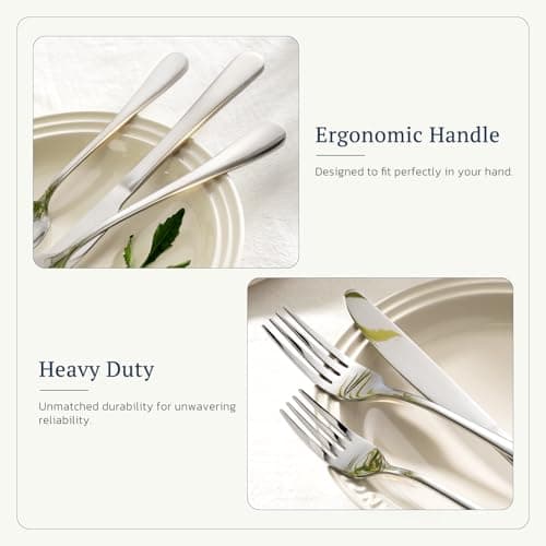 Astercook Silverware Set with Steak Knives 24-Piece Flatware Set for 4 Food-Grade Stainless Steel Cutlery Set Mirror Polished Utensils Set Include Spoons and Forks for Home Kitchen Restaurant - Thumbnail 2
