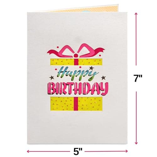 Paper Love 3D Birthday Pop Up Card, Birthday Party, For Adults and Kids - 5" x 7" Cover - Includes Envelope and Note Tag - Thumbnail 2