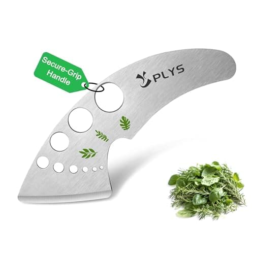 Plys Herb Stripper Tool for Basil - Stainless Steel Kitchen Herb Cutter 9 Holes, Unique Chef Tools for Kale, Chard, Collard Greens, Rosemary, Thyme, Parsley, 2026 Professional Kitchen Gadgets - Image 1