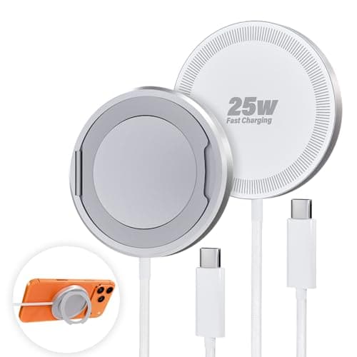 2Pack Magnetic Wireless iPhone Charger Fast Phone Charger with Kickstand, 6FT 25W Fast Phone Charging Pad Wireless Magnetic Charge for iPhone 17/17Air/16 Pro Max/16 Plus/15 Pro Max White - Image 1